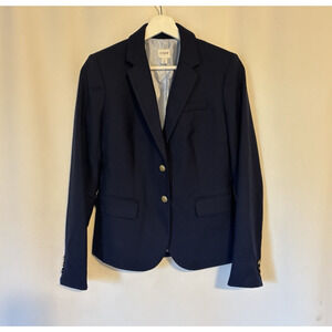 J. Crew Schoolboy Blazer 0 XS Navy Blue Gold Buttons Fitted Jacket Wool Blend